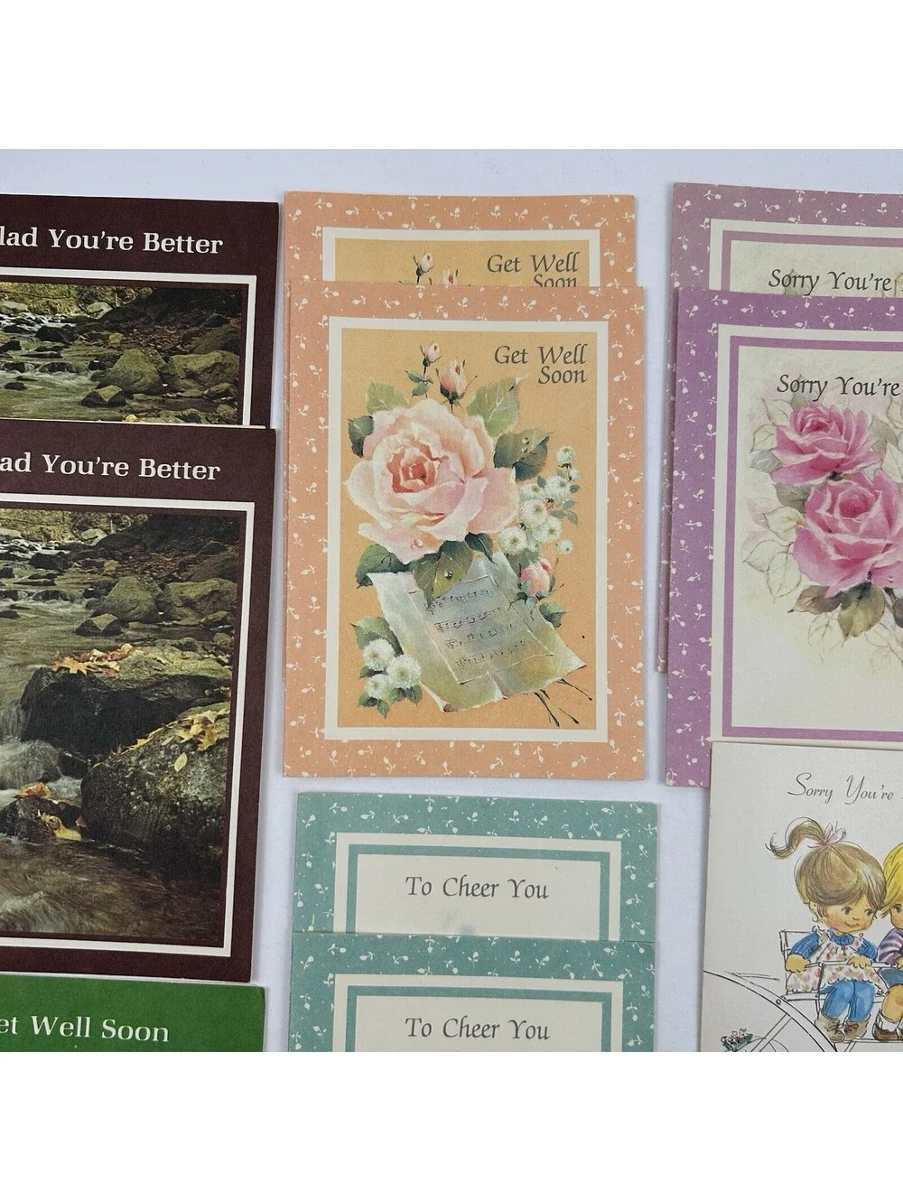 VTG Greeting Card Lot 12x Get Well Soon Speedy Recovery Unused 1970s Retro   N-2